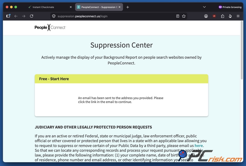 Instant Checkmate opt-out 5