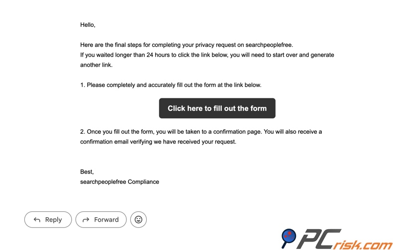 SearchPeopleFREE-Abmelde-E-Mail