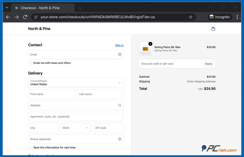 Shopify-Checkout im privaten Fenster