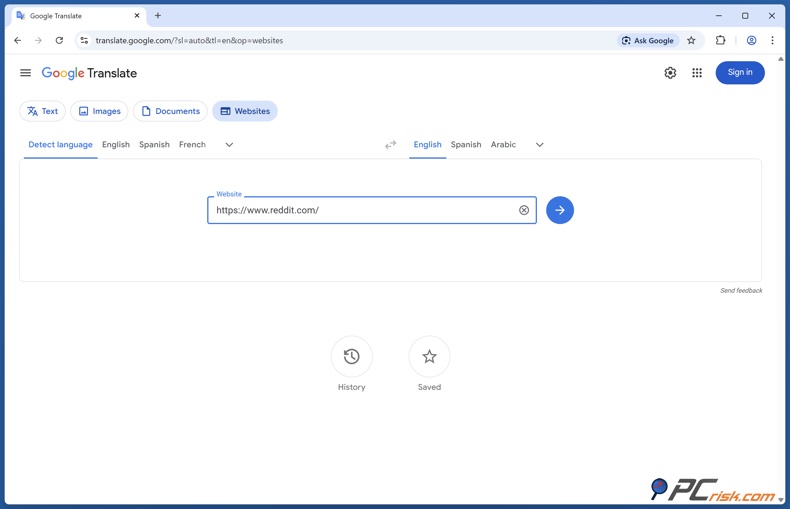 Auf eine Website über Google Translate zugreifen