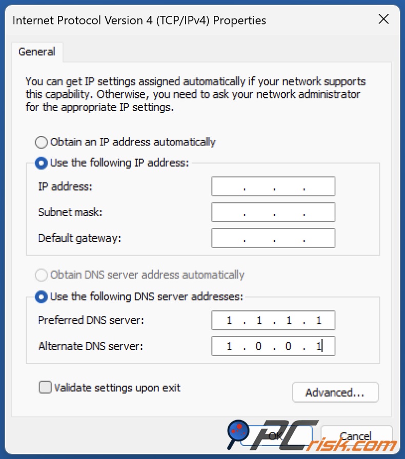 DNS-Adresse ändern