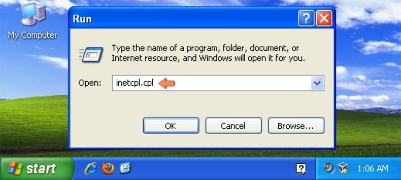 Zurücksetzen von Internet Explorer-Einstellungen auf die Standard Windows XP