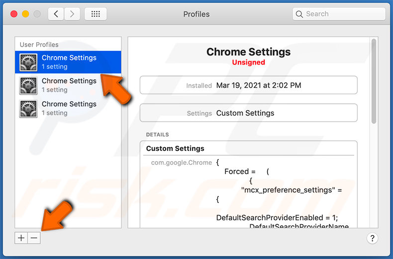 Von SmartTechLookup hinzugefügte bösartige Profile entfernen (Schritt 2)