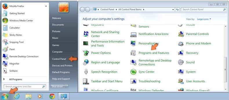 Programme hinzufügen oder entfernen - Windows 7