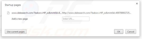 Dalesearch Homepage bei Google Chrome