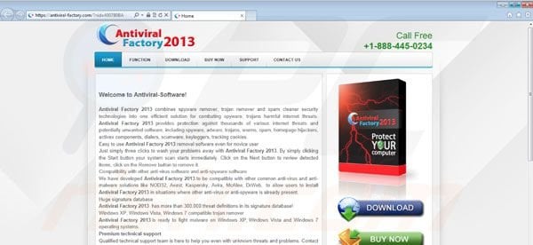 Bösartige Webseite erstellt um Antiviral Factory 2013 zu verbreiten