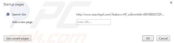 Searchgol Homepage bei Google Chrome