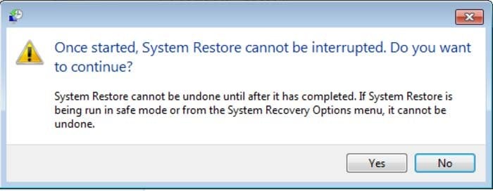 run system restore