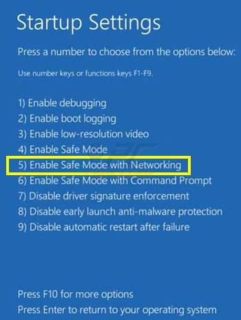 Windows 8 Safe Abgesicherter Modus mit Netzwerktreibern