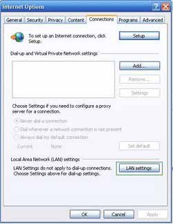 Internet Optionen LAN Einstellungen