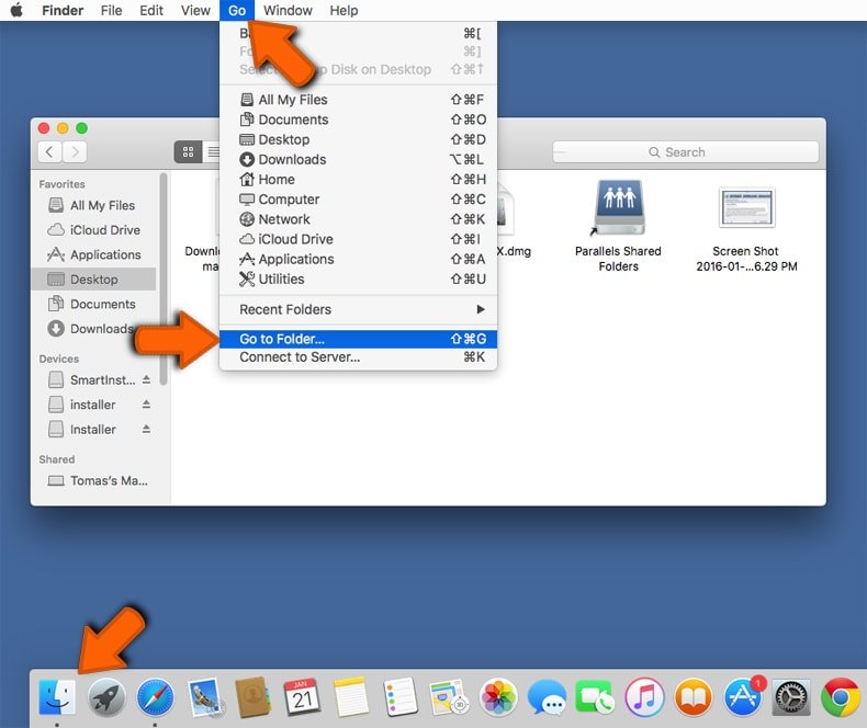 Finder go to folder command