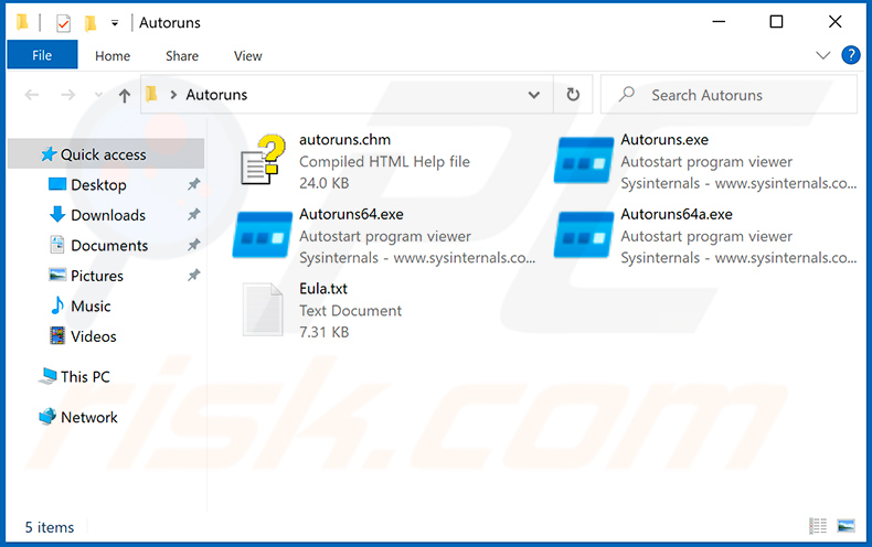 Das Autoruns.zip Archiv extrahierung und die Autoruns.exe Anwendung ausführen