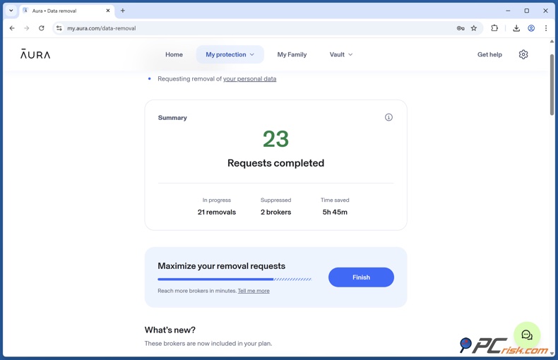 Fortschritt der Aura Datenlöschung