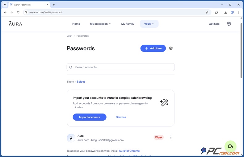 Aura Passwortmanager