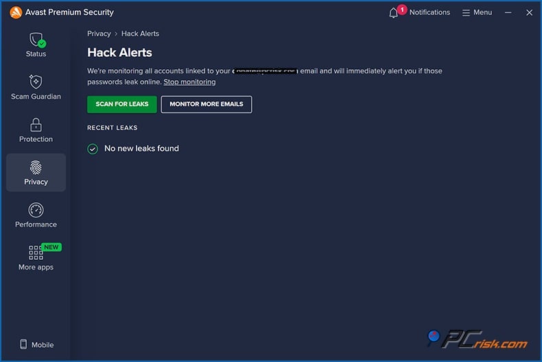 avast Hack-Warnungen