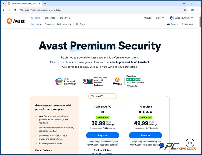 Avast Antivirus Preisgestaltung