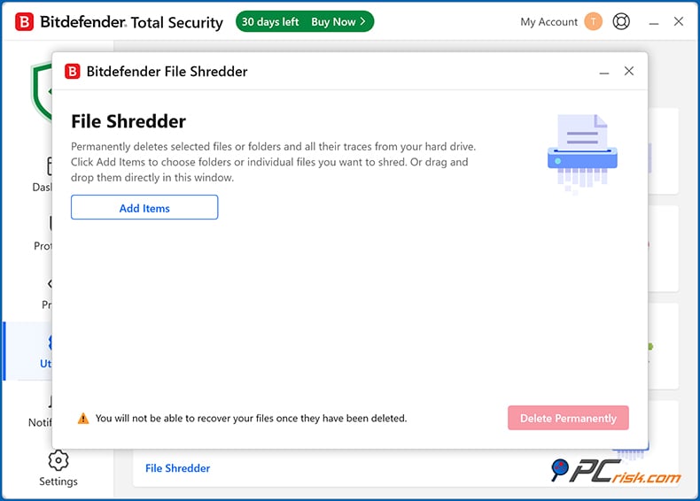 bitdefender Aktenvernichter