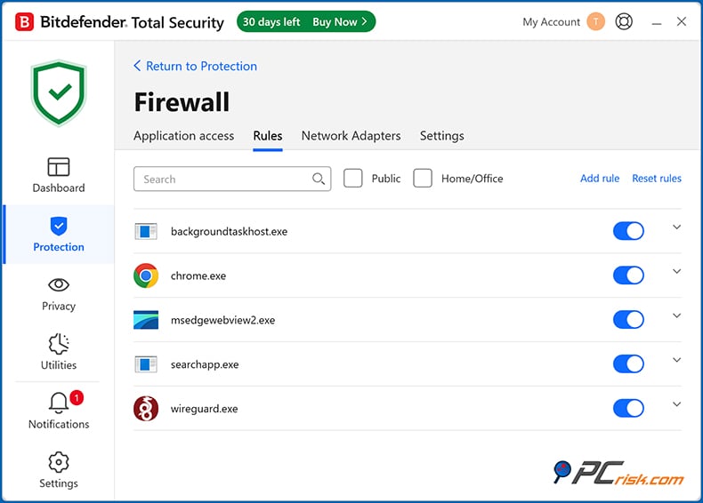 bitdefender Firewall