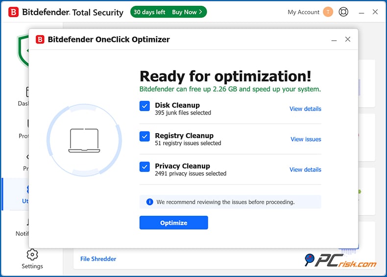 bitdefender Ein Klick Optimierer
