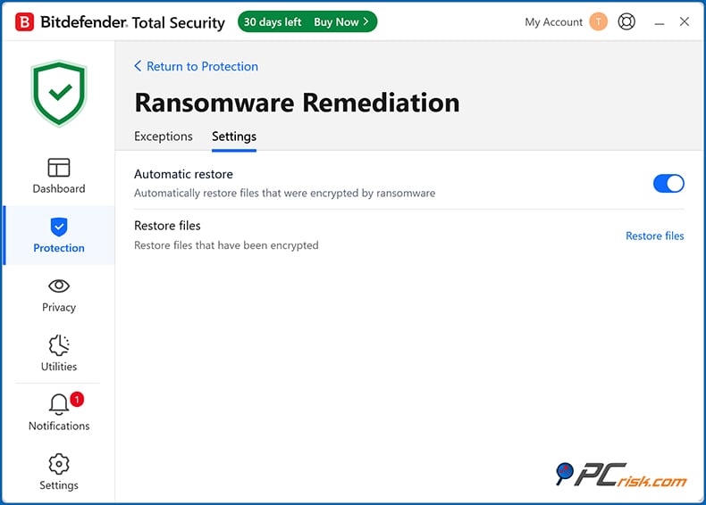 bitdefender ransomware Schutz