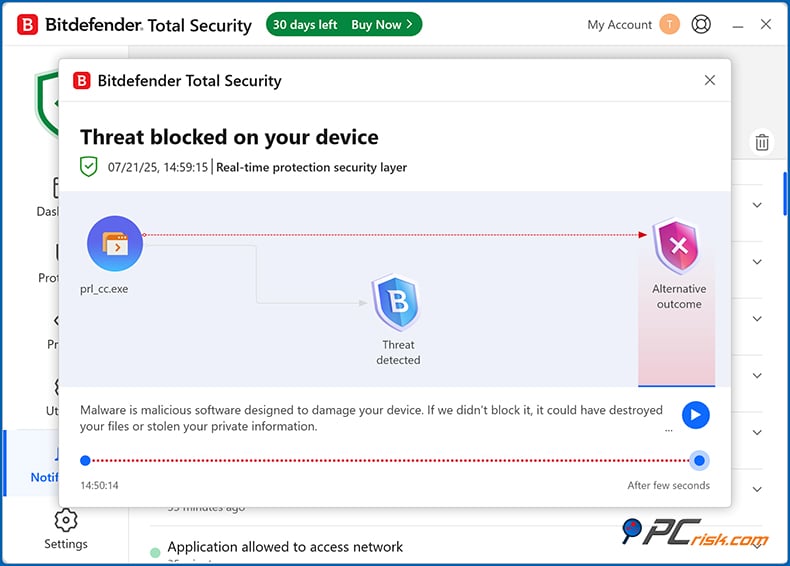 bitdefender Echtzeitschutz