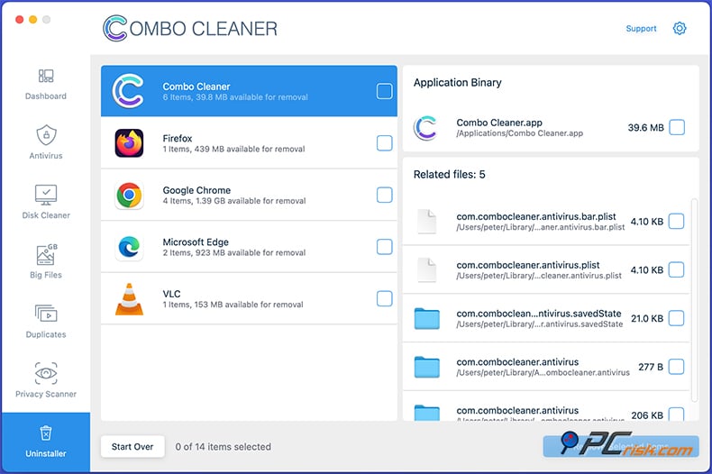 Combo Cleaner Deinstallationsprogramm macOS