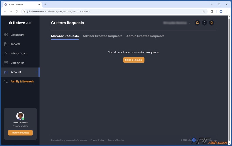 DeleteMe Individuelle Löschungsanträge