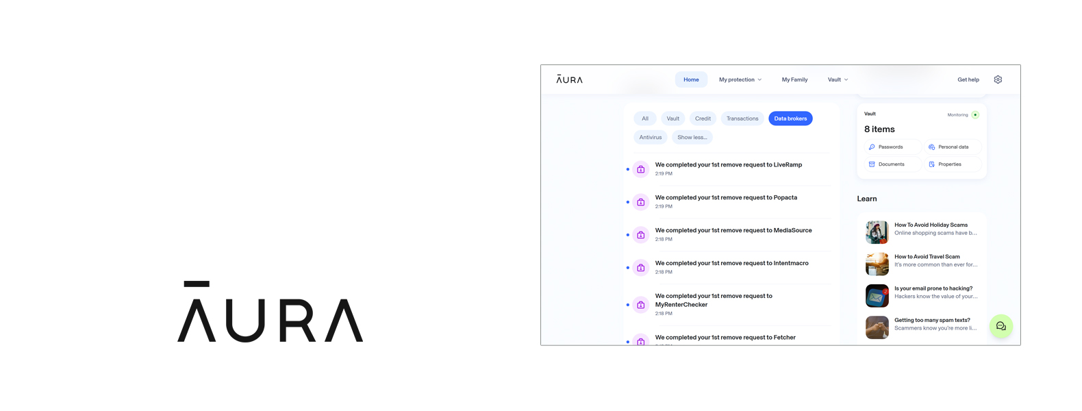 Aura Datenlöschungsdienst Kopfzeile