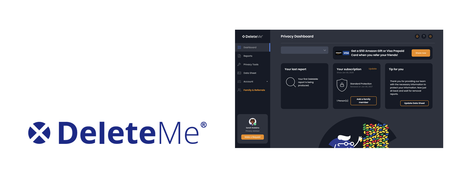 DeleteMe Datenlöschungsdienst-Kopfzeile