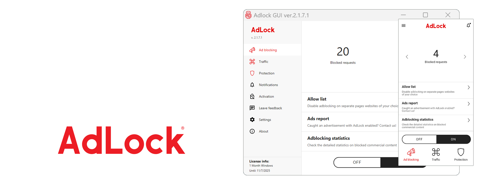 AdLock top adblocker Kopfzeile