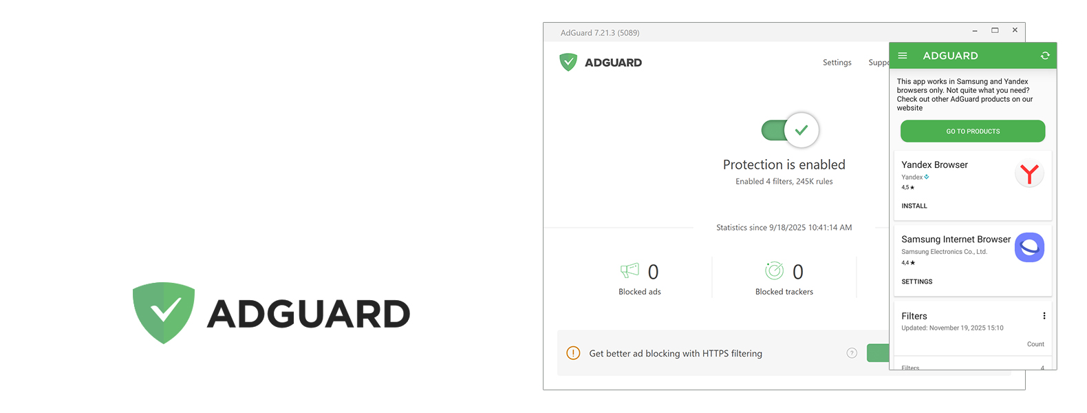AdGuard Top Adblocker Kopfzeile