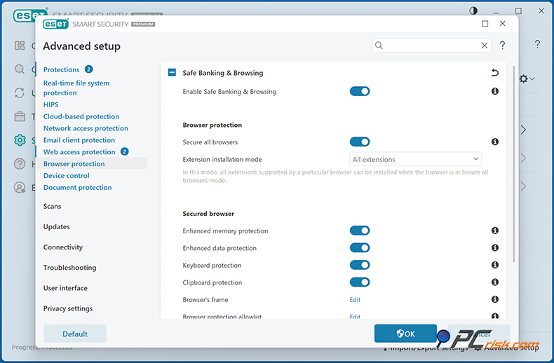 ESET Sicheres Banking und Zahlungsschutz