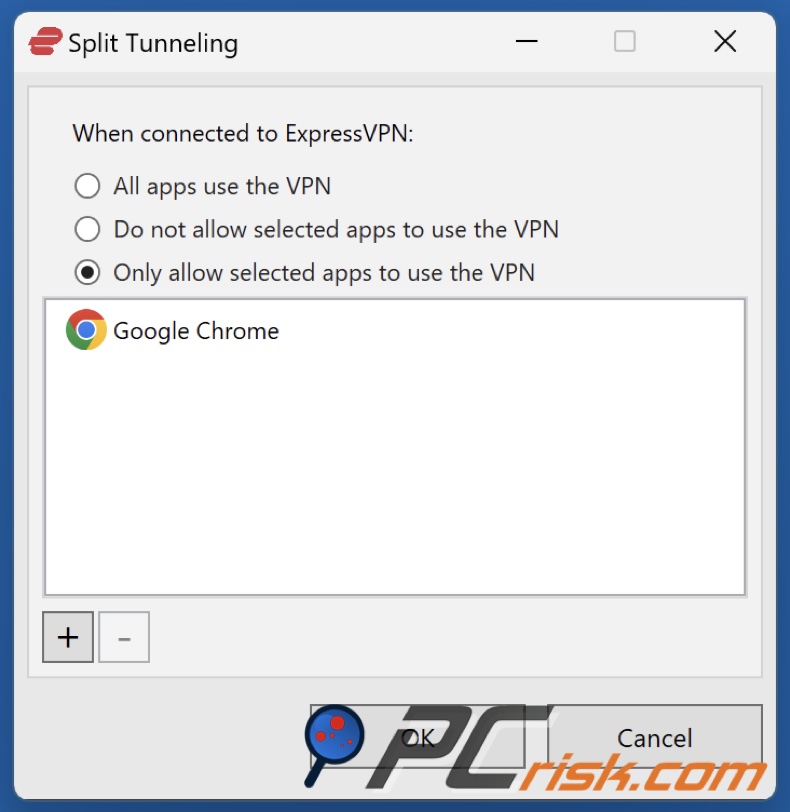 ExpressVPN Geteiltes Tunneling