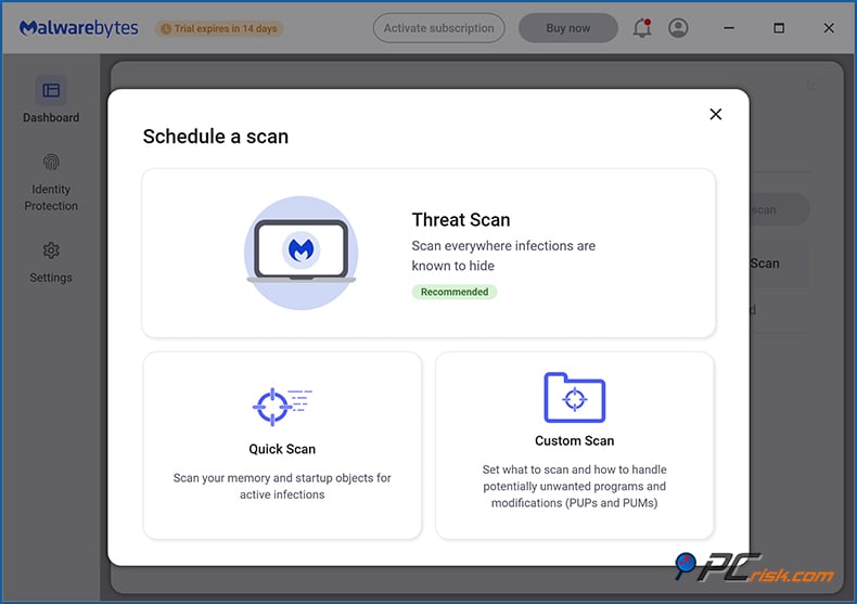 malwarebytes Scan Planung