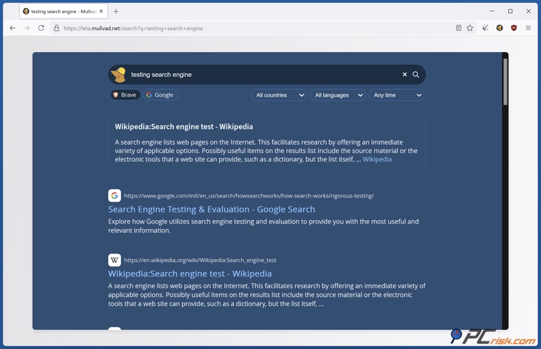 Mullivad Leta Suchmaschine
