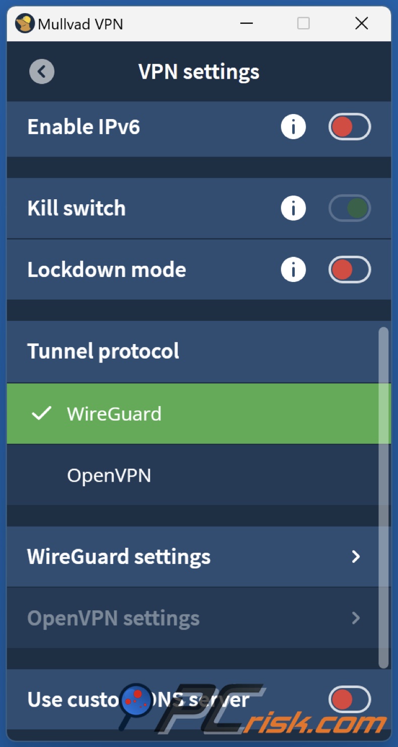 Mullivad Tunnelprotokoll
