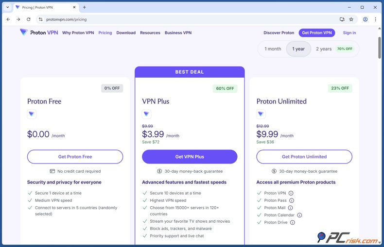 Proton VPN Preisgestaltung