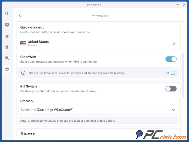 CleanWeb auf Surfshark VPN aktivieren