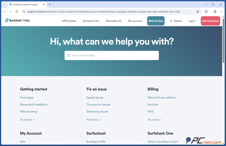 Surfshark VPN Hilfe Center