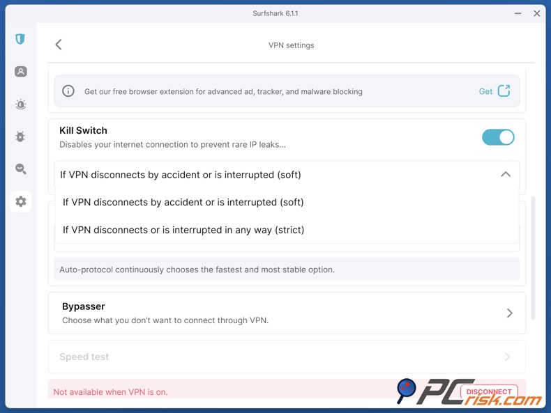 Surfshark Kill-Schalter