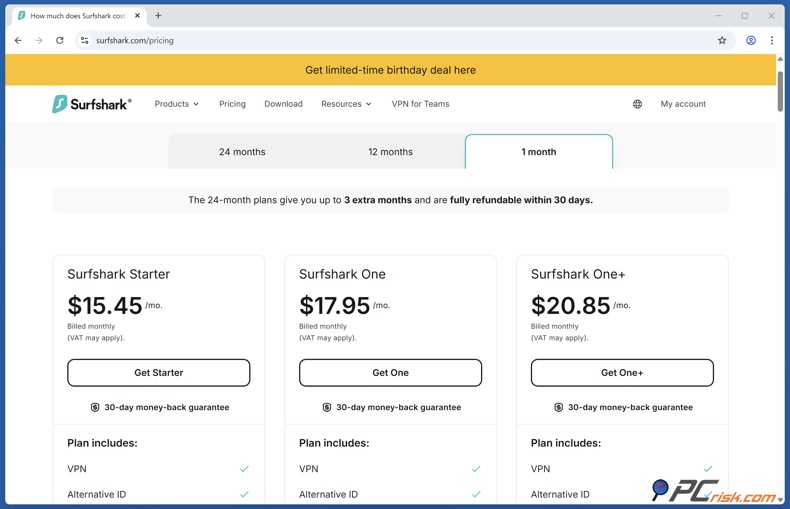 Surfshark VPN monatliche Preise
