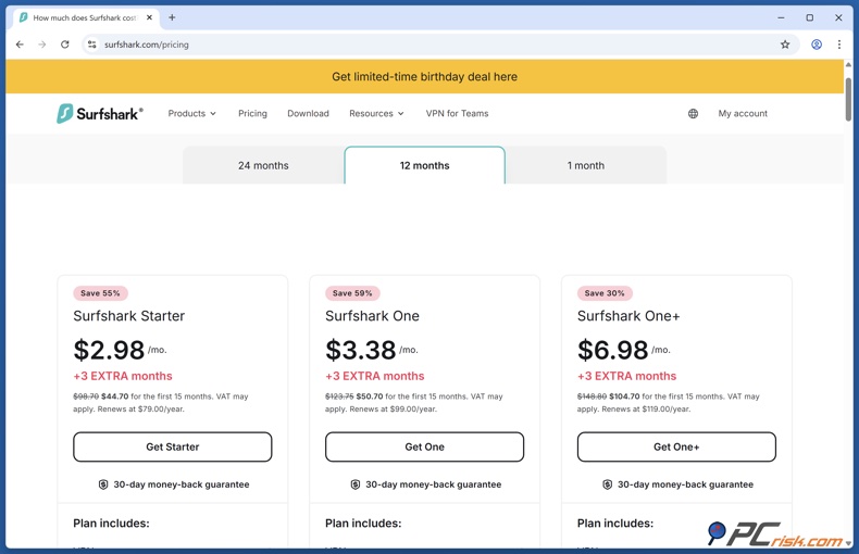Surfshark VPN Jahrespreis