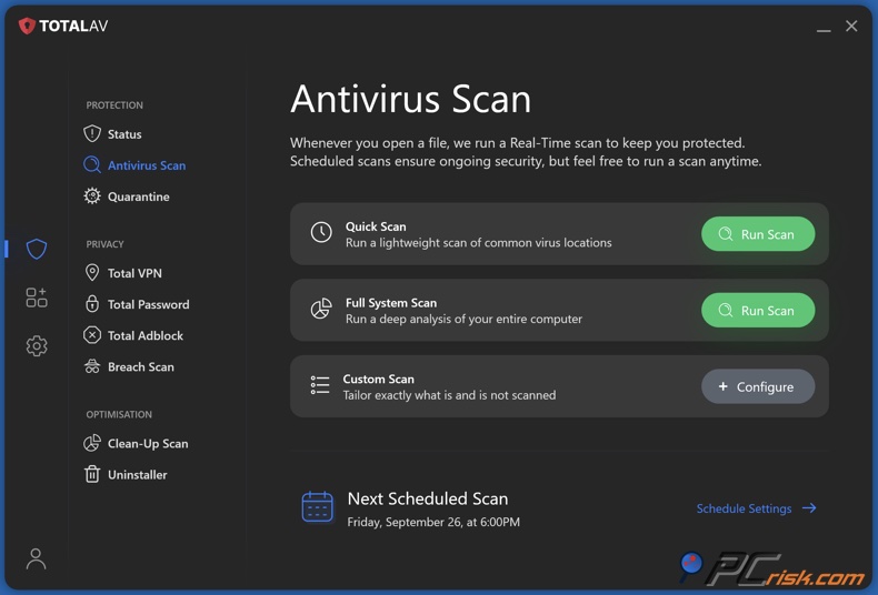 TotalAV Armaturenbrett