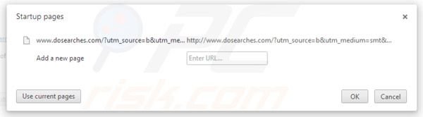 Dosearches Entfernung von der Google Chrome Homepage