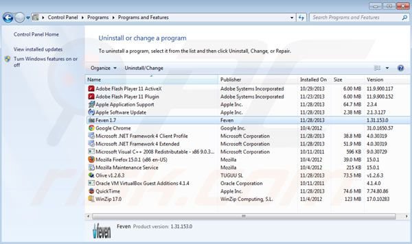 Feven Deinstallation