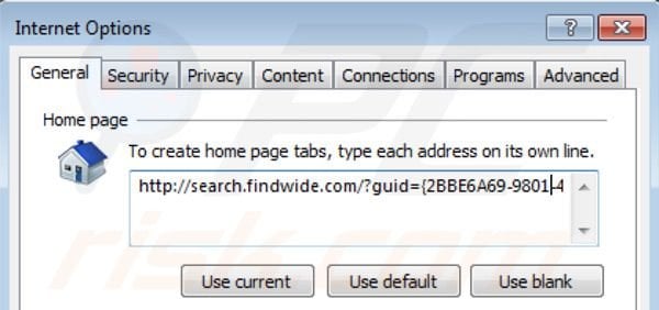 search.findwide.com von der Internet Explorer Startseite entfernen