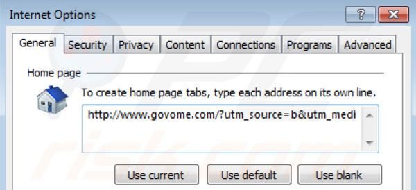 Govome Search von der Internet Explorer Homepage entfernen