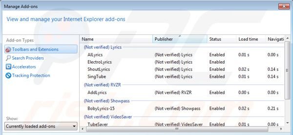 Lyrics Virus Entfernung von Internet Explorer Schritt 2
