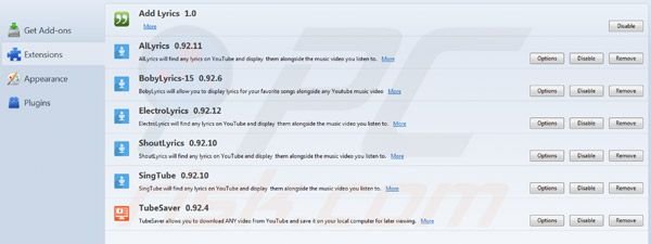 Lyrics Virus Entfernung von Mozilla Firefox Schritt 2