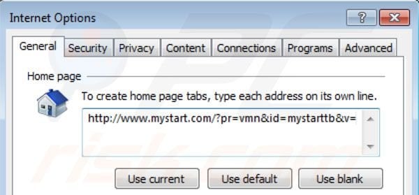 mystart.com von der Internet Explorer Startseite entfernen